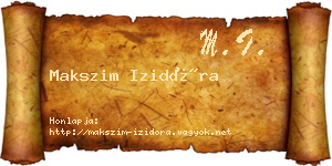 Makszim Izidóra névjegykártya